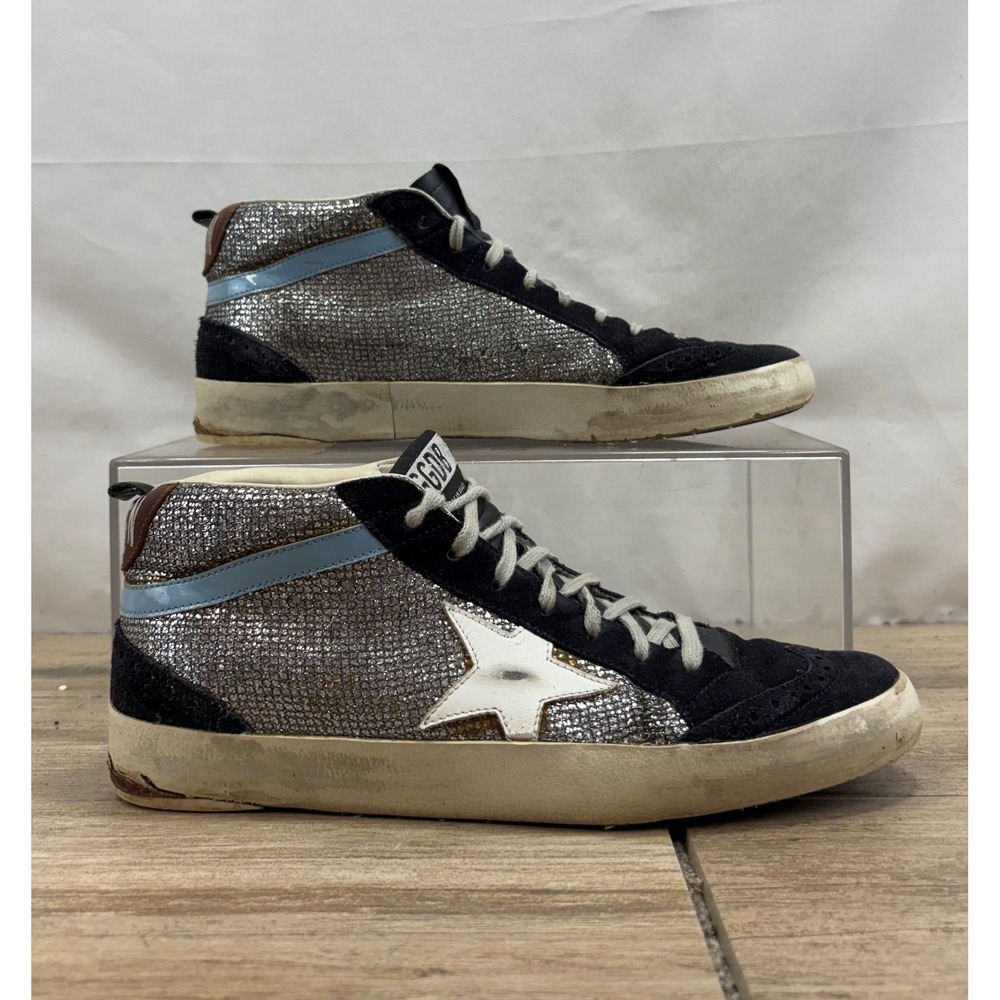 Golden Goose Deluxe Brand Mid Star Glitter Black‎ EU 40 US Size 9 Made in Italy